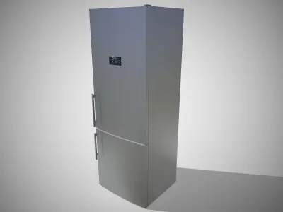 Modern Refrigerator Gray - Updated for 2021 Low-poly 3D model