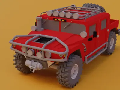 HUMMER H1 Low-poly 3D model