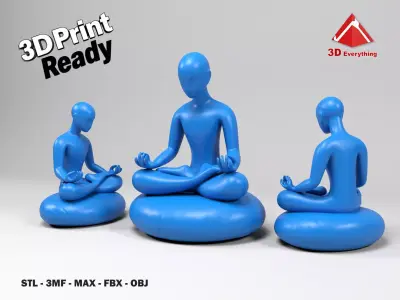 Modern figure meditation 3D print model