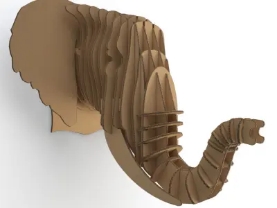 Cardboard Animals Sculpture 3D model