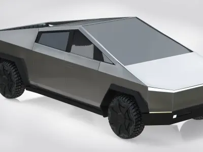 Animated Tesla Cybertruck Low-poly 3D model