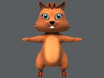 Squirrel V01 Low-poly 3D model