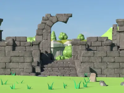 Stylized Ruins Asset Pack  Low-poly 3D model