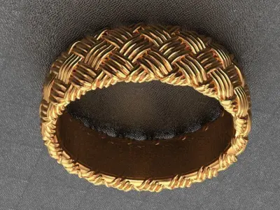 basket  pattern  ring 3D print model