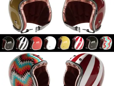 plastic helmet set 1 3D model