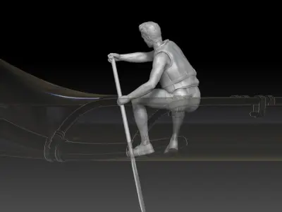 canoe boy 3 3D print model