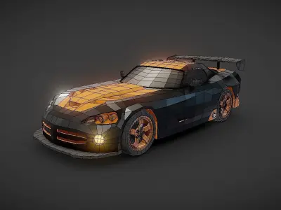 Dodge viper Lowpoly Low-poly 3D model