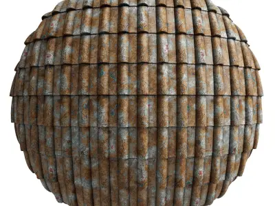 Roof Tile Materials 4- By 3 color Pbr By Sbsar 4k Texture