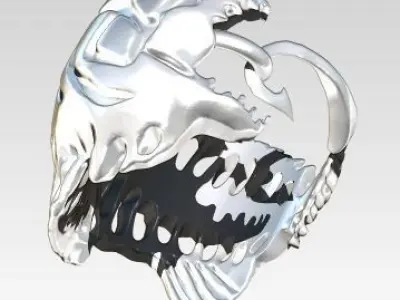 Fish  Piranha Ring 3D print model