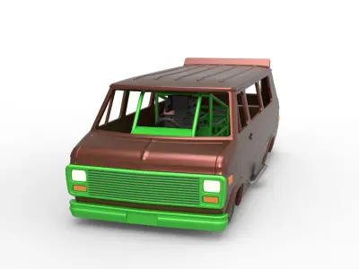 Dragster Van Scale 1 to 25 3D print model