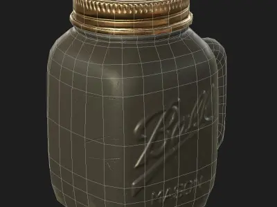 Low Poly Mason Jar Low-poly 3D model