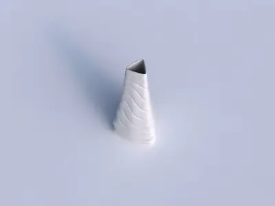 Vase puffy tipped triangle with distorted horizontal dents 3D print model