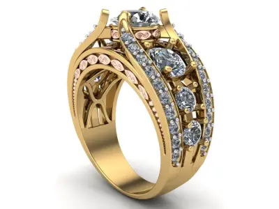 Luxury Diamond Ring - 210644 3D print model