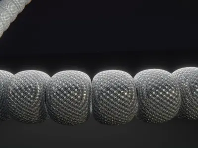 Diamond Bead Necklace Low-poly 3D model