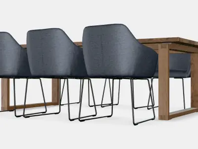 MORBYLANGA - TOSSBERG Table and 6 armchairs 3D model