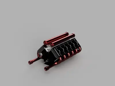 V12 engine 3D model