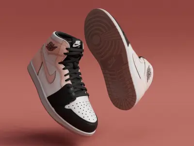 AirJordan 1 Retro HighOG Color Pink Girl  Low-poly 3D model