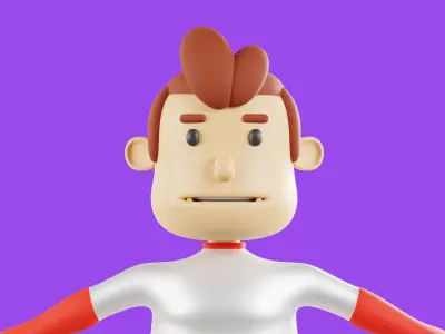 Cartoon Hero Character Free 3D model