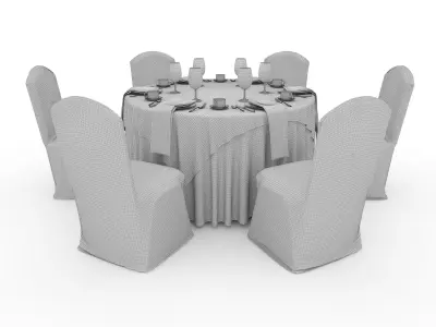 Banquet Table and Chair 32 3D model