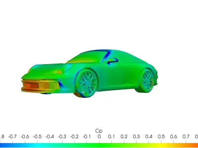 Porsche 911 carrera S solid for CFD or 3D printing 3D model