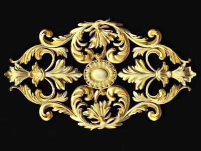 Central decor ornament for furniture 3D model 873