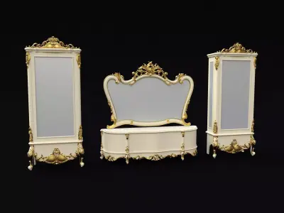 sideboard and stand and mirror three in one 3D model