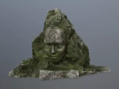 Mountain  face Low-poly 3D model