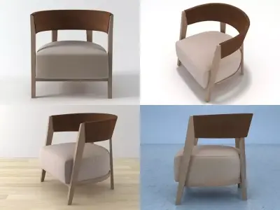 Antony four different chairs 3D model