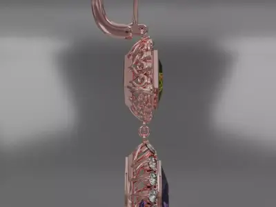 Rose Gold Aurelis earrings 3D model jewelry 3D model