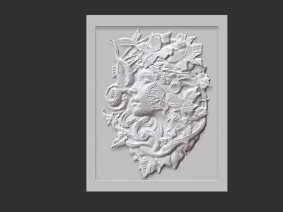 girl frame wall decor  3D print model