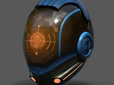 Helmet scifi fantasy pilot military combat low poly human  Low-poly 3D model