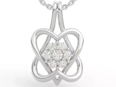 Stunning Diamond Flower Pendant 3D print model