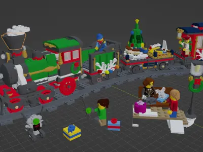 Wikibricks3D - 10254 Winter Holiday Train 3D print model