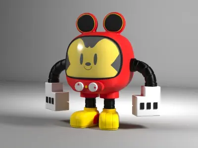 Disney Vinyl Figures   Mickey Minnie Marie Oswald 3D Model Collection