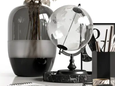 Decorative set in black colors 3D model