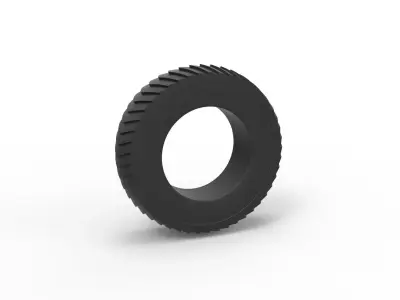 Pulling tractor rear tire 6 Scale 1 to 25 3D print model