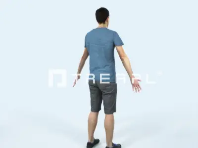 Jest 01A Animated Rigged Summer Casual Man Low-poly 3D model