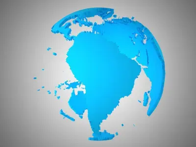 Globe Shell Light Blue 3D model