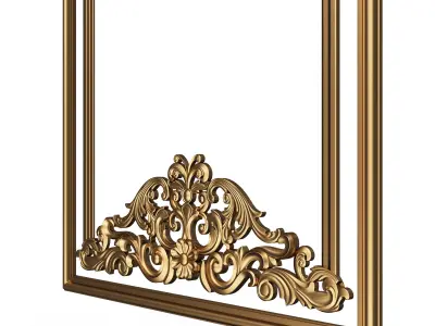 Boiserie Carved Decoration Panel 04 Low-poly 3D model