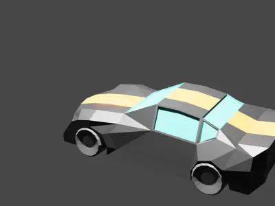 Sport car low poly model Low-poly 3D model
