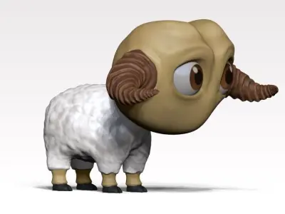 cartoon sheep Low-poly 3D model