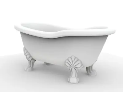 Clawfoot Bathtub 3D Model Vintage Bathroom Fixture 3D print model