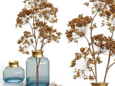 Set bouquets Blue 3D model