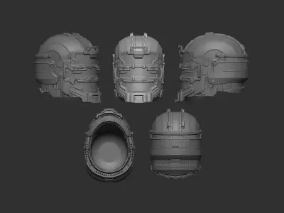 Dead Space Engineer Helmet - Headsculpt for Action Figures 3D print model