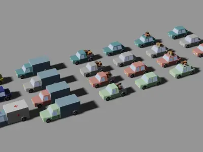 Stilyzed city pack Low-poly 3D model