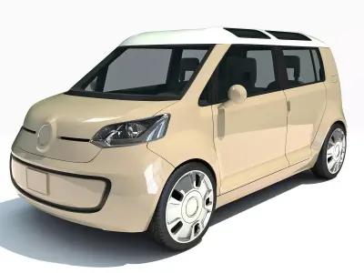 Yellow Mini Car 3D model