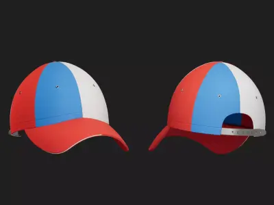 baseball cap Low-poly 3D model 4