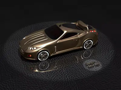 golden sport car  3D model