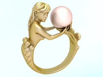 Mermaid Rings - Women ring 3D print model