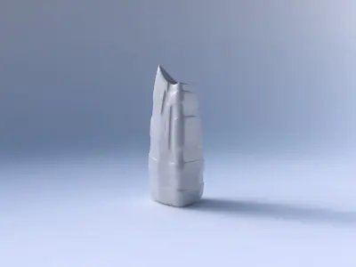 Vase curved tipping triangle 2 with smooth ribbons 3D print model